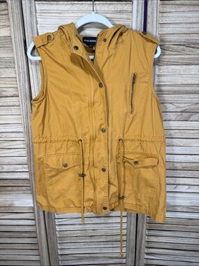 Zena Outfitters Mustard Yellow Drawstring Utility Jacket Size L